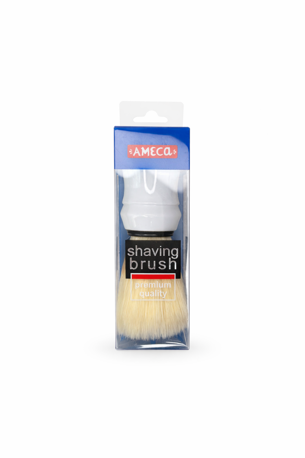 AMECCA shaving brush in packaging